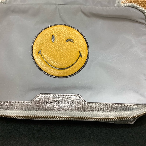 Anya Hindmarch Wink Jewelry Travel Case Pouch in Gray and Silver (B404) - Picture 2 of 11